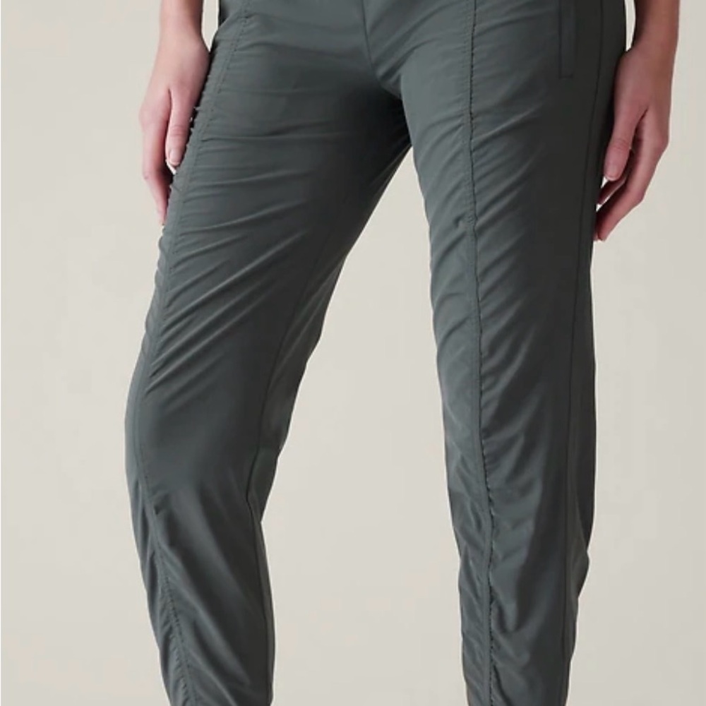 Athleta Attitude Mid Rise Drawstring Jogger Pants - Bali Green